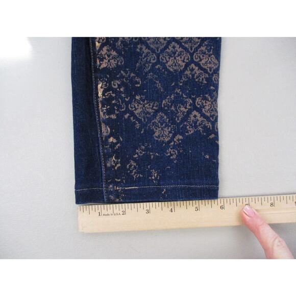 Chicos The Platinum Jegging Jeans Size 0.5 Small 6 Gold Coated Dark Wash 32x27 - Picture 9 of 14